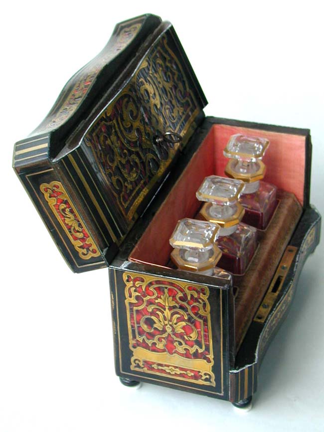 A fine 19th century brass inlaid tortoiseshell scent or cordial Box, probably English circa 1850