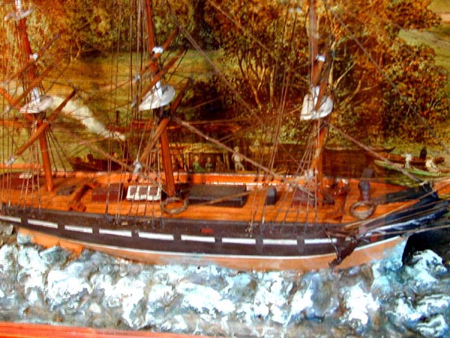 A Charming Antique Sailor-Made Ship Model Diorama circa 1875 — image 2