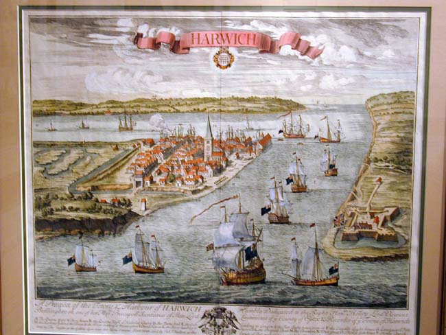 A Fine 18th century Engraving by Johannes Kip Entitled 'A Prospect of the Town & Harbor of Harwich