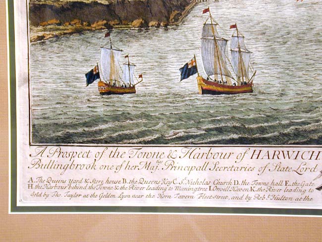 A Fine 18th century Engraving by Johannes Kip Entitled 'A Prospect of the Town & Harbor of Harwich — image 3