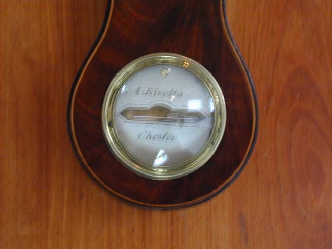 A 19th century Mahogany Wheel Barometer with 8" Dial Signed 'Anthony Rivolta, Chester,' Circa 1830 — image 2