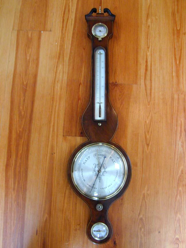 A 19th century Mahogany Wheel Barometer with 8" Dial Signed 'Anthony Rivolta, Chester,' Circa 1830