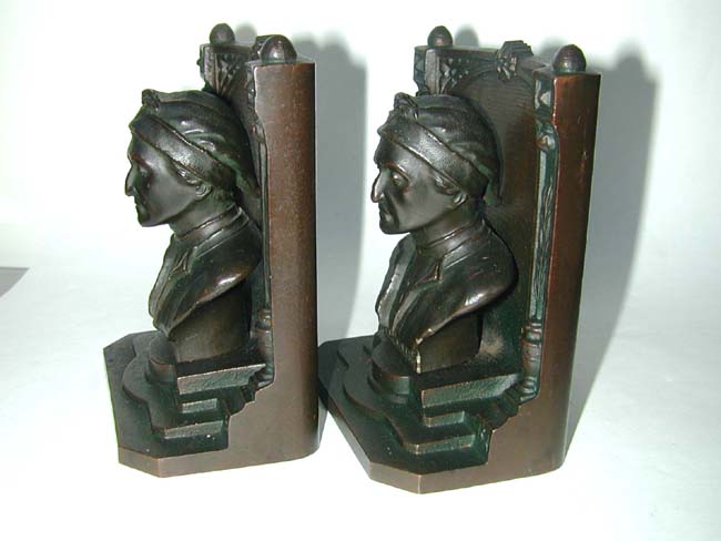 A Pair of BRADLEY & HUBBARD Antique Bookends depicting "DANTE", circa 1910 — image 2