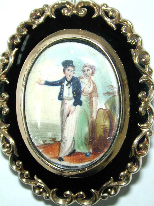 a Beautiful Early 19th Century Gold and Enamel "Sailor's Farewell" Brooch — image 2
