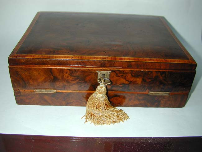 A Small 19th century Burled Walnut Writing Slope
