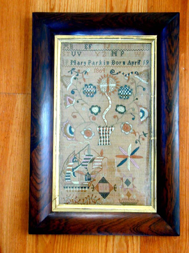 An Outstanding Schoolgirl Embroidery by Mary Parkin circa 1815