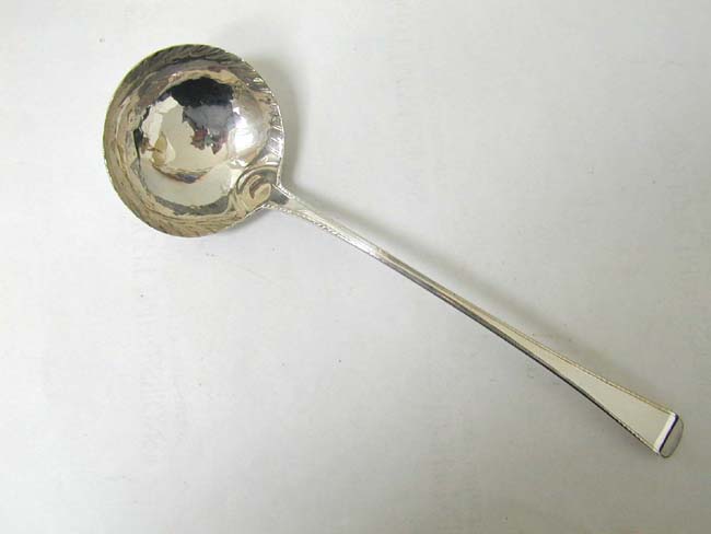 An English Sterling Silver Soup Ladle, London 1772