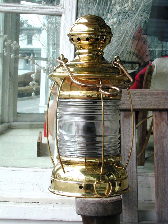 A Late 19th Century American Ship's "Bird Cage" Anchor Lamp by PERKINS MARINE LAMP CO., Brooklyn