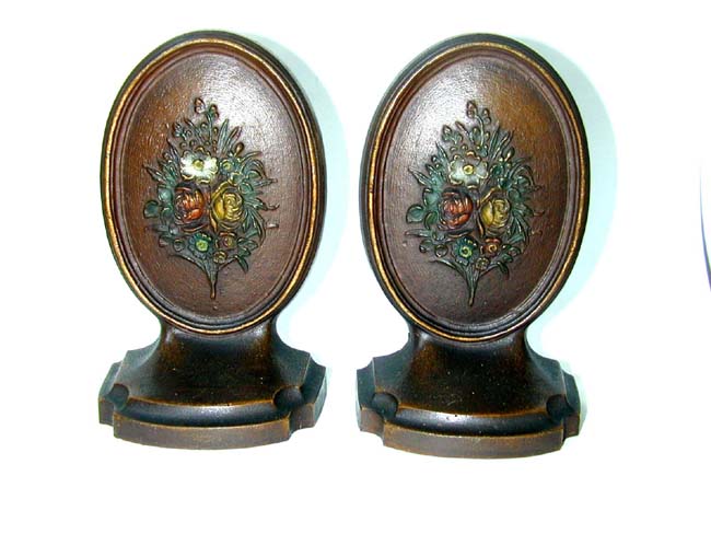 A Pair of BRADLEY & HUBBARD "Flower Bouquet" Antique Bookends circa 1900