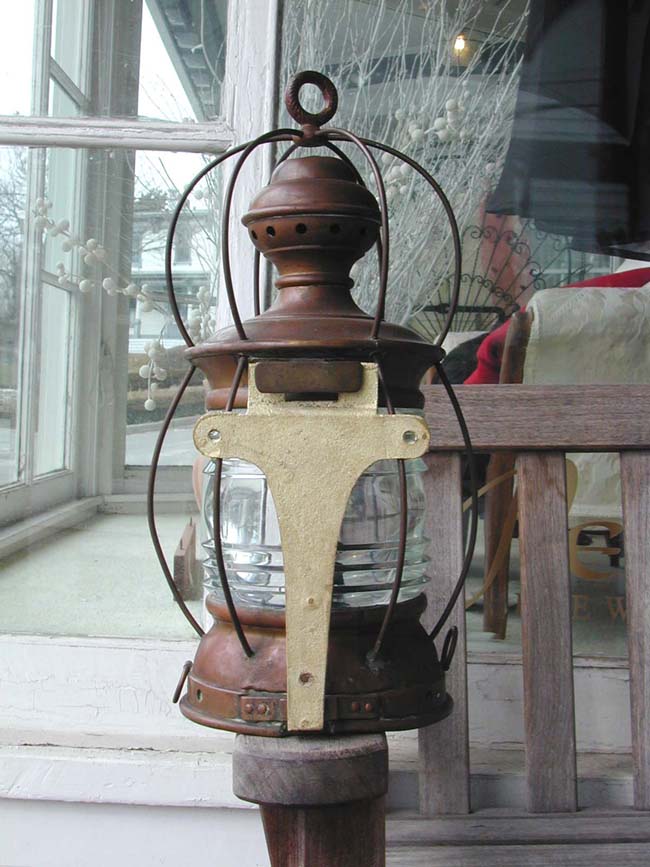 A Late 19th century American "Bird Cage" Ship's Anchor Lamp With Beautiful Original Patina — image 2