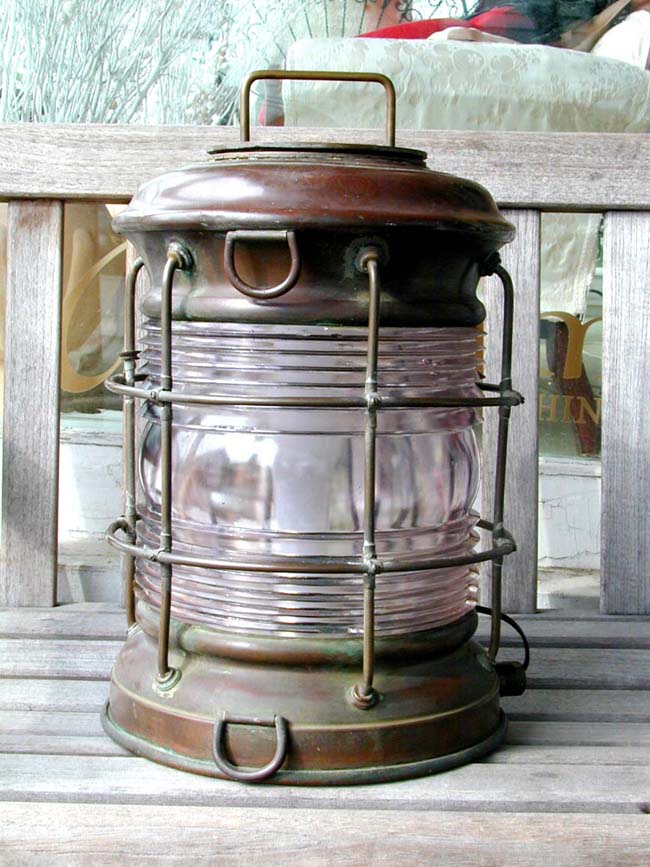 A Fine and Large Ship's Anchor Lamp by PERKINS MARINE LAMP CO., Brooklyn, N.Y.ca. 1920