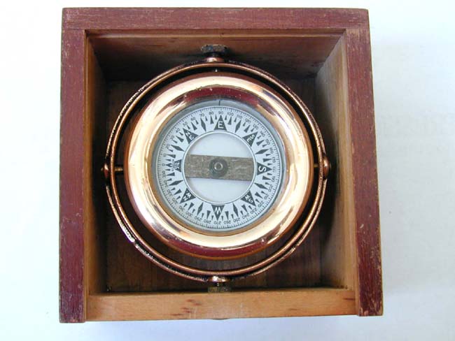 A Small Life Boat Compass by 'Wilcox Crittenden of Connecticut circa 1900-1930