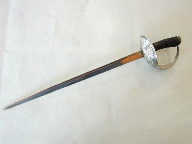 A Miniature English Sterling Silver Naval Sword, London 1915