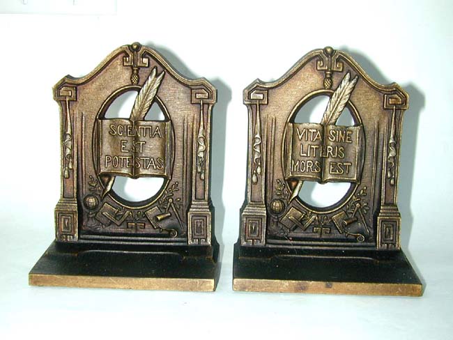 A Pair of Bradley & Hubbard Philosphers Antique Bookends circa 1920