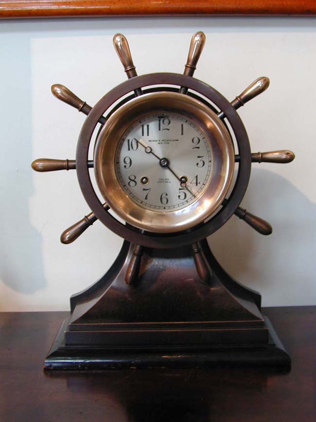 A Fine Cheslea "Mariner's" Ships' Bell Clock With Beautiful Bronze Patina Dating to April 1926