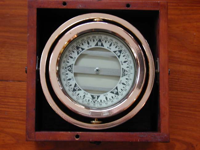 A Fine Boxed Ship's Compass by POLARIS circa 1910-1930