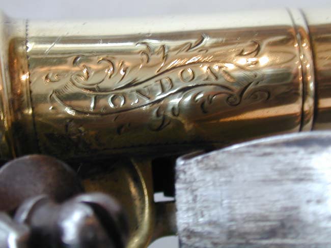 A Fine English Brass  Barreled Silver Mounted Flintlock Officer's Pistol by William Brander c. 1760 — image 5