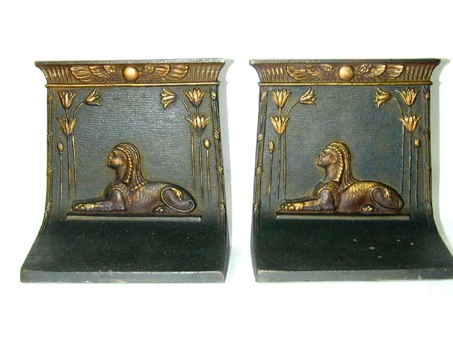 A Pair of Bradley & Hubbard 'Sphinx' Bookends circa 1922.