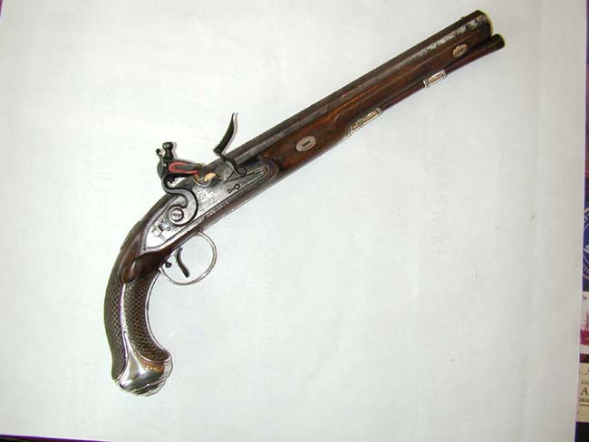 A Fine Silver Mounted English Duelling Pistol By John Twigg of London Dating to 1785