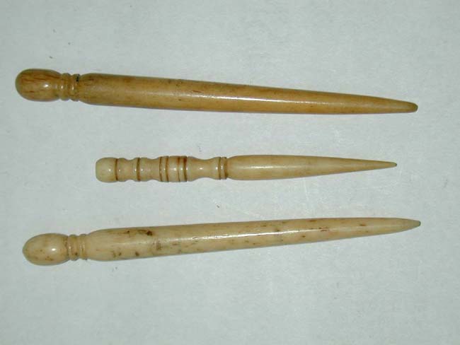 Three 19th Century Sailor-Made Whalebone Bodkins