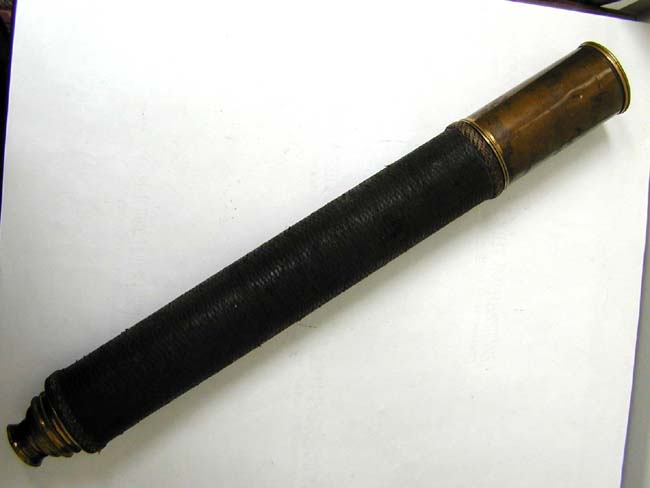 An Early 19th century Mariner's Single Draw Baleen Wrapped Telescope