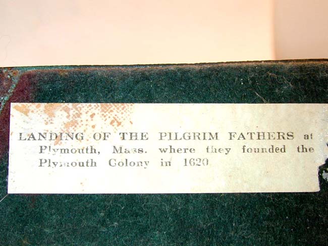 A Fine and Rare Pair of Antique Bookends by BRADLEY & HUBBARD Depicting "The Mayflower" and the Pilgrims Landing at Plymouth. — image 4