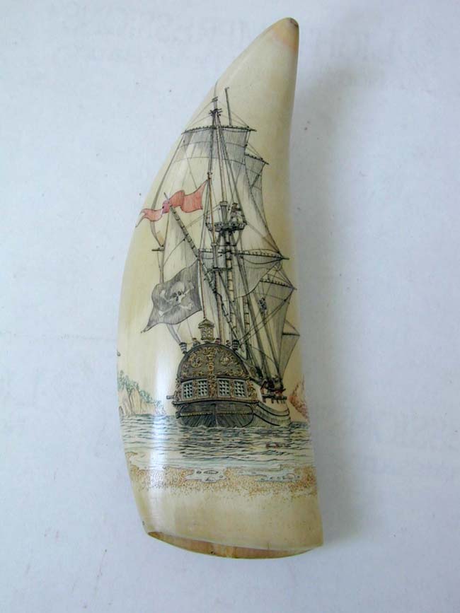 A Fine Contemporary Polycromed Scrimshawed Whales Tooth By William Gilkerson — image 2