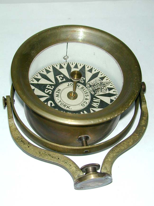 A Rare Tell-Tale Ship Captain's Compass Signed 'John Bliss & Co., New York', circa 1850