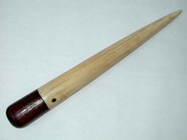 A 19th century Sailor-Made Walrus Ivory Fid Measuring 14" Long