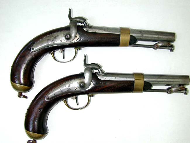 Unissued and Unfired Pair of French Model 1837 Percussion Naval Pistols