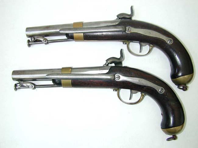 Unissued and Unfired Pair of French Model 1837 Percussion Naval Pistols — image 2