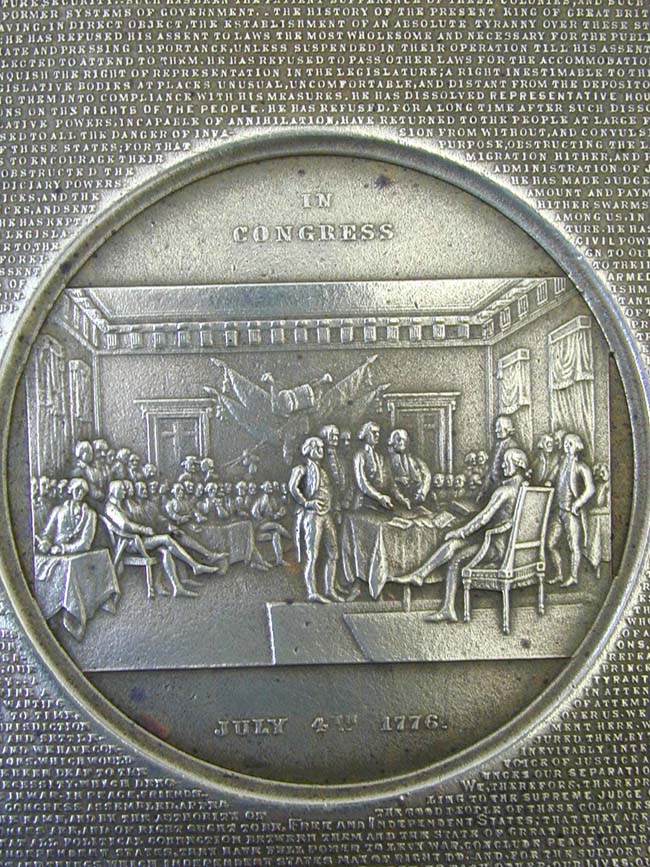 A Wonderful Gilt Bronze Plaque of the Signing of the Declaration of Independence, Produced in 1859 — image 2
