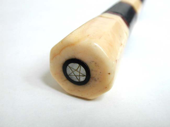 A Beautiful 19th century Sailor-Made Whalebone,  Whale Ivory and Inlaid Baleen Cane — image 2