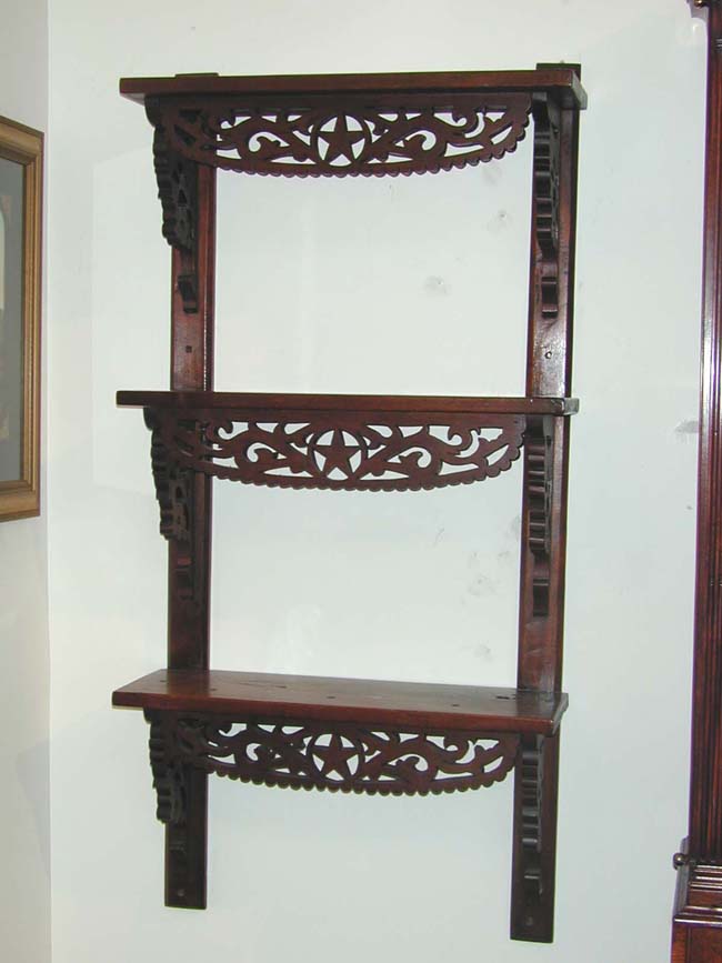 A Civil War Era Carved Walnut Three-Tiered Shelf circa 1860-1870 — image 3