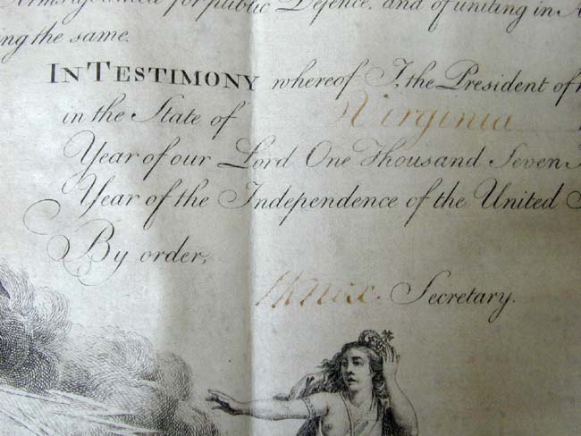 An Historically Important GEORGE WASHINGTON signed Document of the Society of the Cincinnati, dated October 31, 1785 and signed at Mount Vernon. — image 8