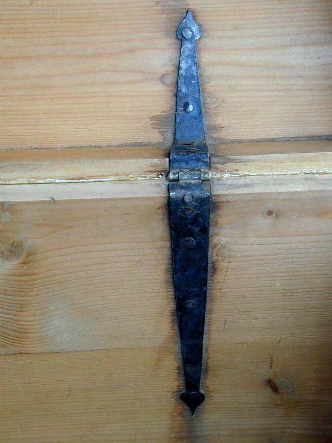 A Fine Dome Top American Dovetail Pine Trunk With Original hardware circa 1850 — image 5