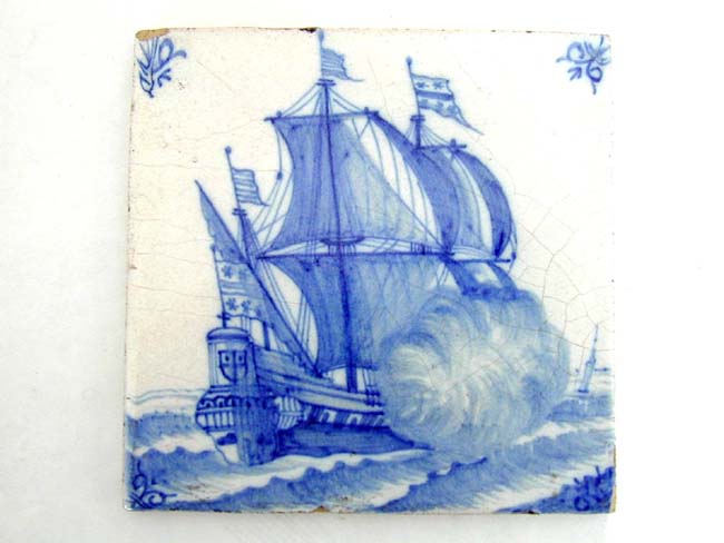 A Collection of 6 Antique Dutch Delft Tiles, 5 18th century and one 19th century — image 7