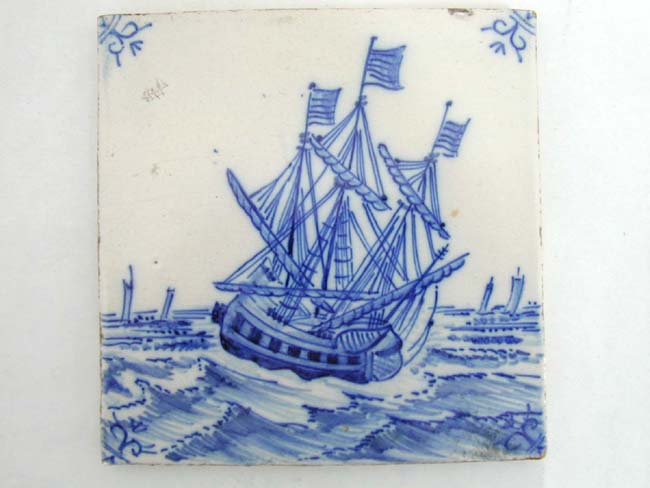 A Collection of 6 Antique Dutch Delft Tiles, 5 18th century and one 19th century — image 6