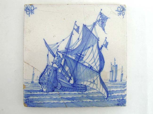 A Collection of 6 Antique Dutch Delft Tiles, 5 18th century and one 19th century — image 5
