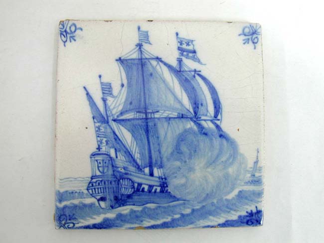 A Collection of 6 Antique Dutch Delft Tiles, 5 18th century and one 19th century — image 4