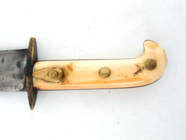 A Rare Mid 19th Century American Bowie Knife With Whale Ivory Handle — image 2