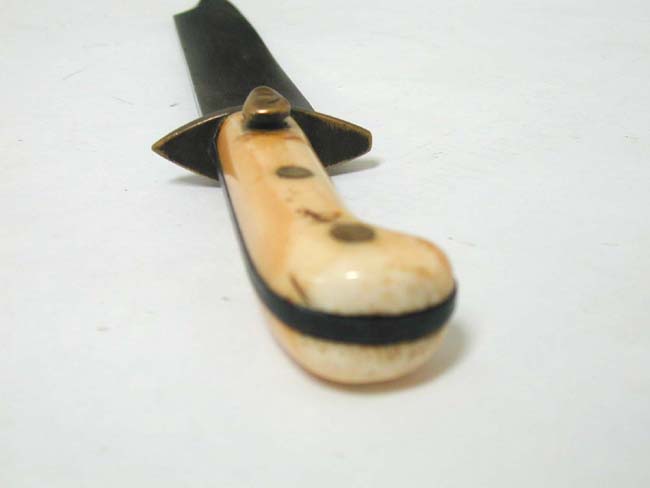 A Rare Mid 19th Century American Bowie Knife With Whale Ivory Handle — image 3