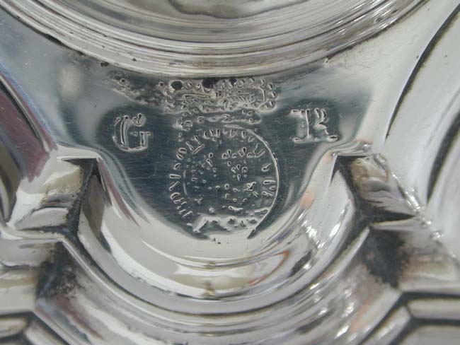 Two Nearly Identical Georgian Silver Candlesticks With Royal Badge and Monogram of King George II — image 5