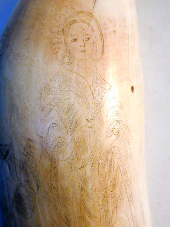 A Large 19th century Scrimshawed Whale's Tooth 8 3/8" Long Weighing 1 pound 15 1/2 ounces — image 3