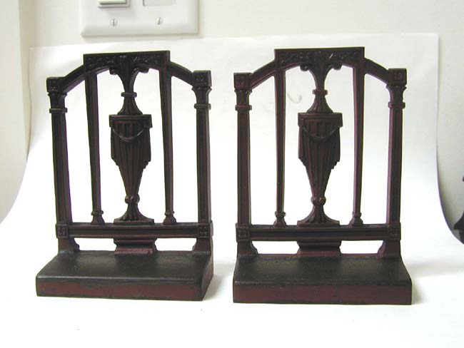 A Rare Pair of Bradley & Hubbard "Hepplewhite" Chair Back Antique Bookends Circa 1925