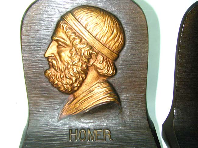 A Fine Pair of Bradley & Hubbard Antique Bookends Depicting 'DANTE' and "HOMER' circa 1910 — image 2