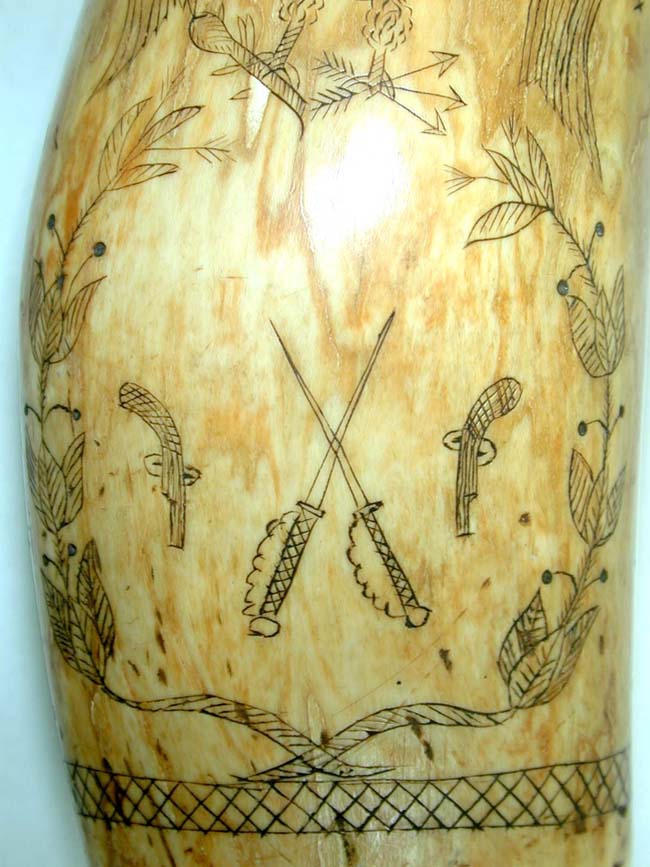 A Fine 19th Century American Scrimshawed Whale's Tooth With Wonderful Eagle and Shield circa 1850 — image 4