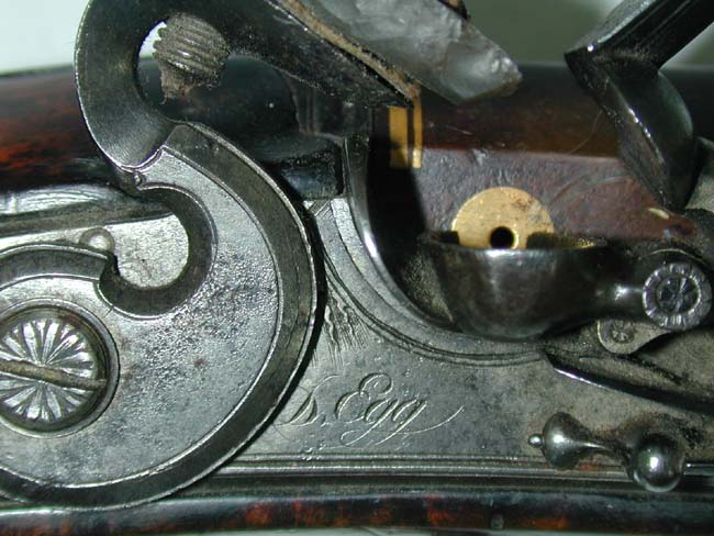 A Fine Late 18th century Silver Mounted Flintlock Officers Pistol By Durs Egg — image 3