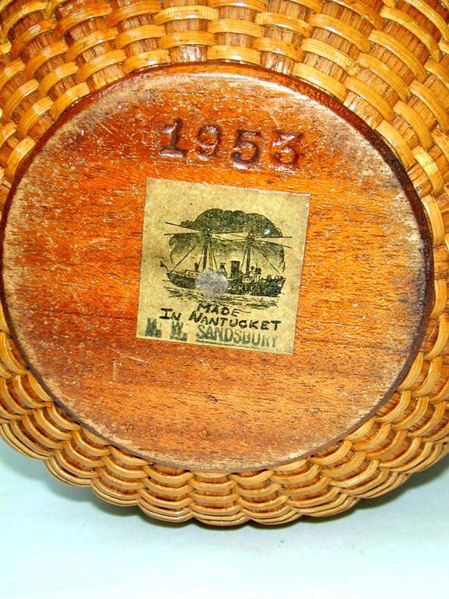 An Outstanding Nantucket Basket Made by M.W. Sandsbury in 1953 — image 2