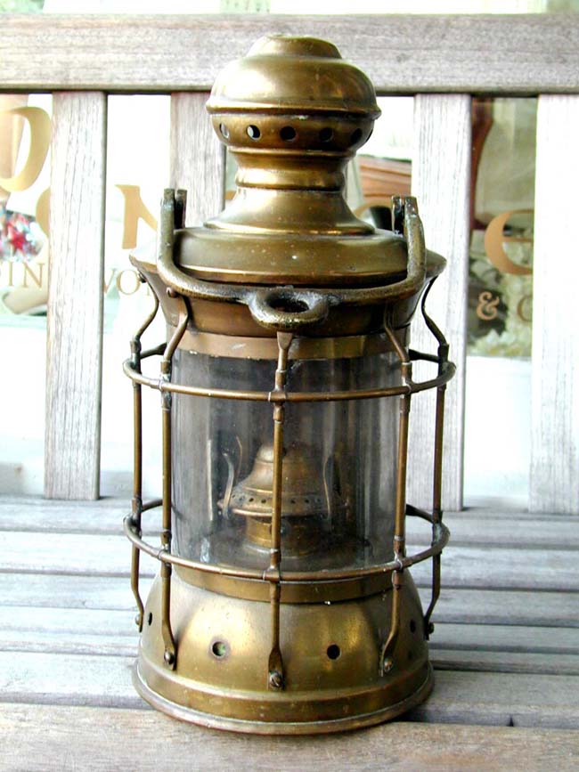 A late 19th Century American Ships Lamp with Mounting Bracket circa 1890
